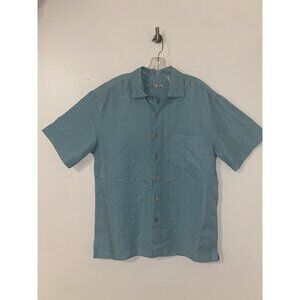 Batik Bay Short Sleeve Rayon Shirt Sz M Green Tropical Vacation